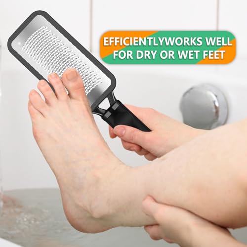 Professional Pedicure File and Callus Remover - Stainless Steel Material, Ergonomic Handle, can Easily Remove Hard Skin, Callus, Dryness, Leaving Your feet Soft and Smooth (Home/Salon use) Silver