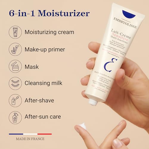 Embryolisse Lait-Crème Concentré Sensitive Face Moisturizer and Makeup Primer, Hypoallergenic Fragrance-Free Face Cream with Aloe Vera and Shea Butter 3.38 Fl Oz (Pack of 1)