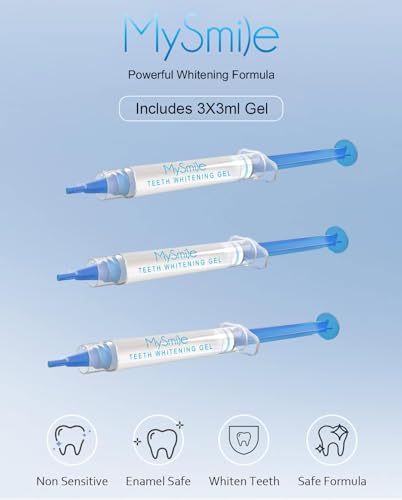MySmile Teeth Whitening Gel Pen Refill Pack - 3 Non-Sensitive Teeth Whitening Gel - 2Pcs Tooth Whitening Pen Gel - Restores Your Gleaming White Smile