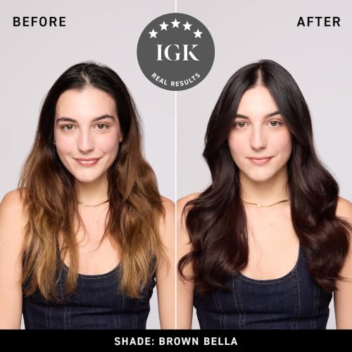 IGK Brown Bella Hair Gloss + Semi-Permanent Color Depositing Mask Brown Bella (Rich Chocolate Brown)