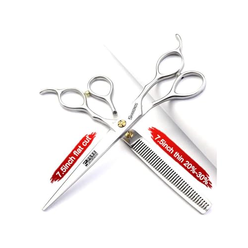 SHARONDS 7.5 Inch Stainless Steel Professional Barber Scissors Hair Thinning Scissors Hairdresser or Home Hairdresser Variant/Hybrid (7.5 inch-2pc) 7.5 Inch-2pc