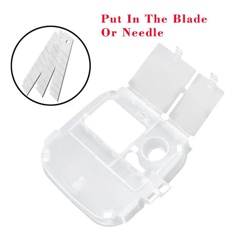 2 Pack Sharps Container Blade Disposal Containers Tattoo Syringe Needle Trash Can Case Barber Razor Storage Dispenser Biohazard Infectious Waste Case for Home Professional Use (2PCS) 2PCS - BeesActive Australia