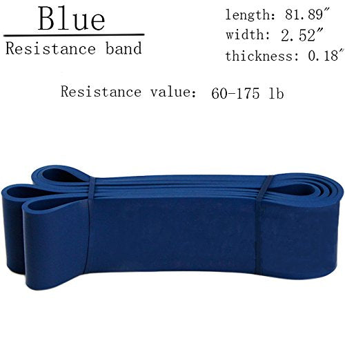 Pull Up Assist Bands (6 Choices from 15 to 230lb) Mobility Powerlifting Bands for Body Stretching Resistance Training #5 Blue - 60 to 175 Pounds (2.52" *0.18") - BeesActive Australia