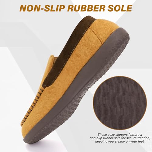 V.Step Men Orthopedic Moccasin Slippers Wide Arch Support Plantar Fasciitis 9 Wide Beige