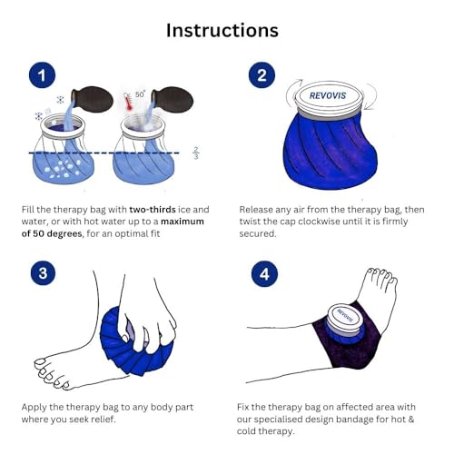 Ice Cold Pack Reusable Ice Bags Hot Water Bag for Injuries, Hot & Cold Therapy and Pain Relief with Elastic Breathable Support Wrap, 4-Pack, 3 Sizes (6"/9"/11") For Hot Therapy is 60℃ (4 IN 1) Multi-Size