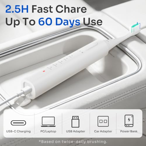 SEIGA Sonic Electric Toothbrush for Adults, Rechargeable Travel