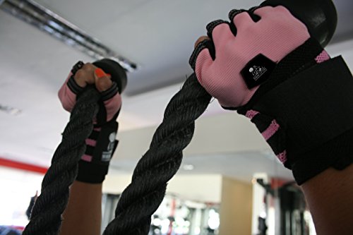 Nordic Lifting Elbow Compression Sleeves (1 Pair, Medium) and Wrist Wraps (1 Pair/2 Wraps) Pink