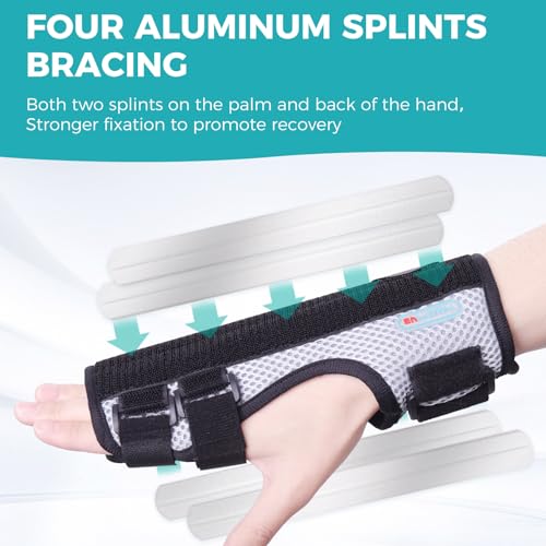 ENLUNTRA Trigger Finger Splint,Hand Brace with Finger Support,Right or Left Adjustable Hand Brace - Straightening for Trigger Finger, Injury, Fracture(BLACK) black