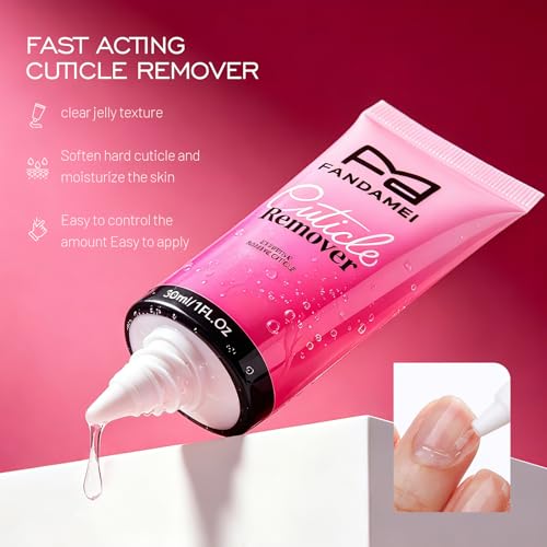 FANDAMEI Nail Care Kit for Women, Cuticle Remover Tools with Cuticle Softener, Scented Oil, Nail Strengthener and Growth Pink Polish, Manicure kit Cuticle Tools Nippers, Pushers, Nail File for Prep