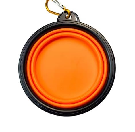 Plastic Foldable Dog Bowl Portable Travel Puppy Bowl (Orange) orange