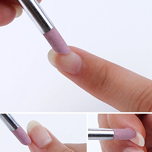 5PCS Stone Sanding Nail File Tools Nail File Cuticle Remover Trimmer Buffer Pedicure Pen Washable Manicure Tool Nail Salon Makeup Cosmetic Tool (5PCS Stone Sanding)