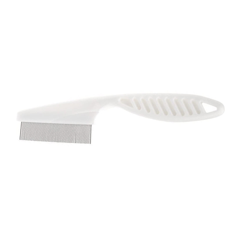 1 Piece Metal Hair Nit Comb With Long Handle Remove Head Nits Fine Metal Tooth Nit Comb For Adults Kids And Pets (White) White - BeesActive Australia