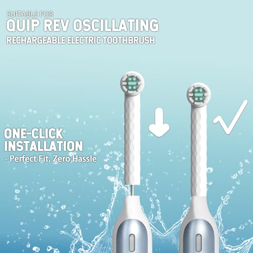 Replacement Heads for Quip Rev Oscillating Electric Toothbrush, White