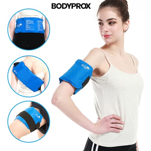 BODYPROX Pain Relief Ice Pack with Strap for Hot & Cold Therapy, Microwave Heat Pad for Back Shoulder, Neck, Waist, Calves and Hip