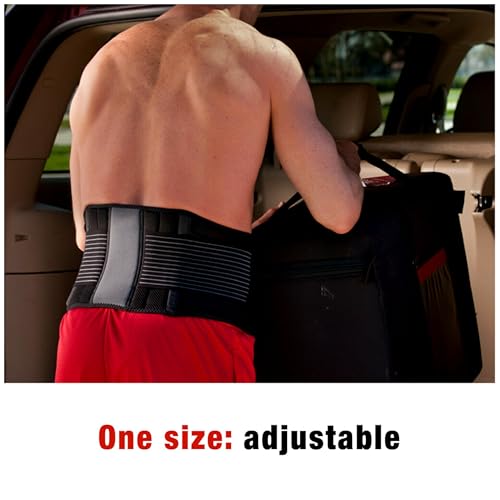 ACE - 902002 Adjustable Back Brace, Stabilizing Support and Comfort, Adjustable, Breathable, Full Range of Motion, from America's Most Trusted Brand of Braces, Black 1 Count (Pack of 1)