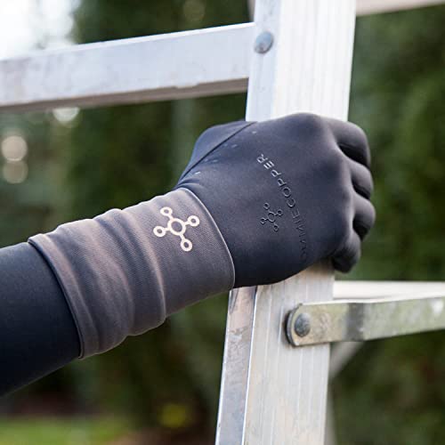 Tommie Copper Core Compression Infrared Full Finger Gloves| Non-Slip, Touchscreen Compatible, Warming Gloves for Stiffness Medium