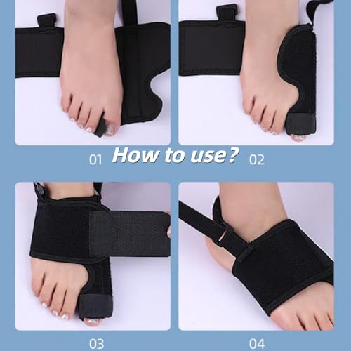Toe Brace - Big Toe Taping Splint Straightener Wrap with Support Straps for Sprains and Hallux Rigidus Relief (Left And Right) Left And Right