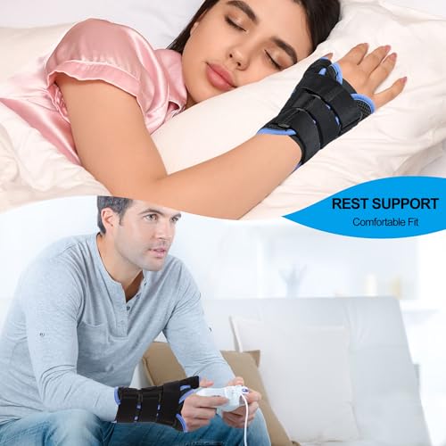 VISKONDA Wrist Brace with Thumb Spica Splint – Adjustable Wrist and Thumb Support Brace for De Quervain’s Tenosynovitis,Carpal Tunnel Syndrome,Arthritis,Tendonitis,Sprains,Sports Injuries(Left Hand,Large) Large Left Hands