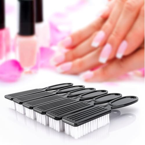 NICEMOVIC 30 Pcs Handle Grip Nail Brush, Hand Fingernail Cleaner Brush Manicure Tools Scrub Cleaning Brushes Kit, Use for Toe and Nail Cleaning (Black) Black