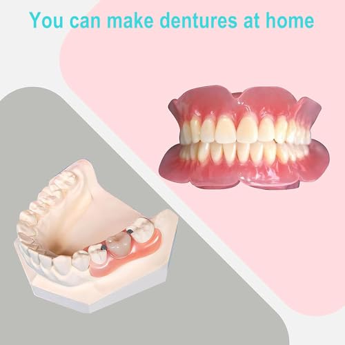 Denture Fake Teeth - Do it Yourself Full or Part Top and Bottom Fake Teeth at Home, Repair Missing Teeth, Improve Smile(Gypsum Model， Gum Material and Fake Teeth)