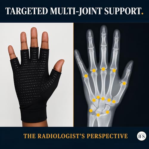 Dr. Zikky's Fingerless Compression Gloves – Copper-Infused, Non-Slip Grip, Breathable Support for Active Hands Medium