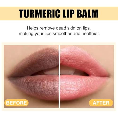 Lip Lightening for Dark Lips, Turmeric Lip Balm, Moisturizing Lip Care for Dry Lips, Lip Exfoliator Scrub for Lip Softening & Hydration (2PC) 2PC