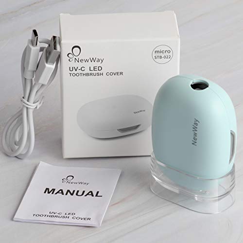 NewWay Mini Toothbrush Cover Rechargeable Travel Toothbrush Case with Holder for Houshold and Traving or Business Trip Blue