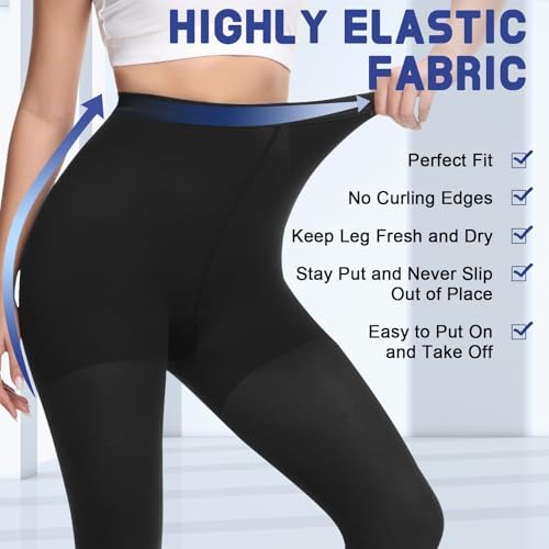 beister Compression Pantyhose 20-30 mmHg, Medical Leggings Footless Women Black X-Large