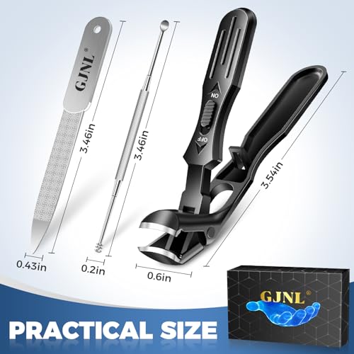 Toenail Clippers for Seniors Thick Toenails, 2026 Upgrade Angled Nail Clipper for Seniors, Toe Nail Clippers for Men with Wide Jaw Opening, Heavy Duty Fingernail Clipper Black Angled Nail Clippers