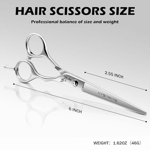 Hair Cutting Scissors Kit Professional, 6” Japanese 440C Shears Sliver-5pcs