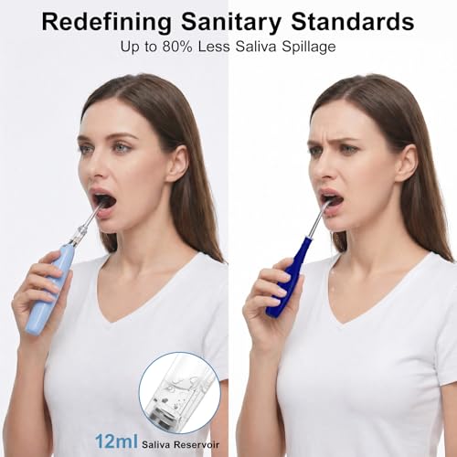 Tonsil Stone Remover Kit, Upgraded Rechargeable Tonsil Stone Vacuum with LED Light & Saliva Reservoir, Best Fast Painless Tonsillolith Removal Tool, Fight Bad Breath, Safe Silicone & 11 Attachments Blue