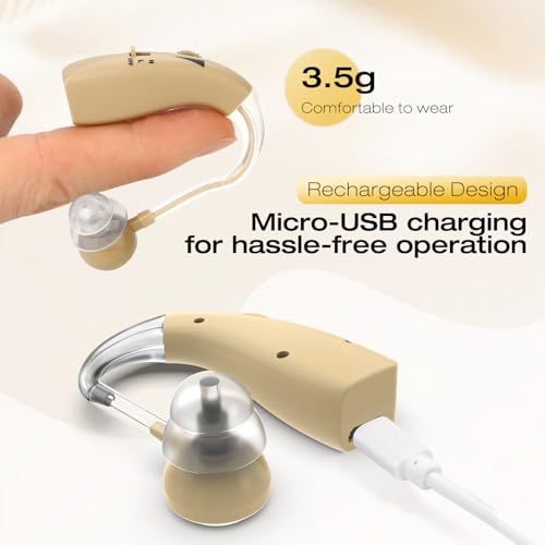Blue Deer OTC Hearing Aid for Seniors Adults with Ear Hearing Loss-Rechargeable, Lightweight Single Hearing amplifier-Single for The Left or Right Ear (1 unit)
