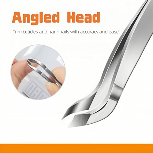 Professional Cuticle Trimmer & Nipper Set - Stainless Steel Hangnail Remover Tool with Mini Cuticle Pusher and Clippers for Precise Manicure, Pedicure, and Nail Care
