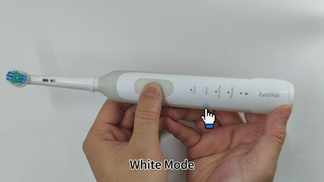 Rotating Electric Toothbrush, Round Head, Gentle on Gums White