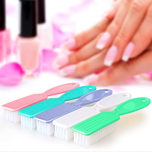 HOFASON 6 Pack Nail Brush for Cleaning Fingernails, Nail Brush Handle Grip Brush for Nail and Toenail Foot, Nail Dust Brush Manicure Pedicure Tools Scrubbing Brush Women Men Home Salon (Macaron) Macaron