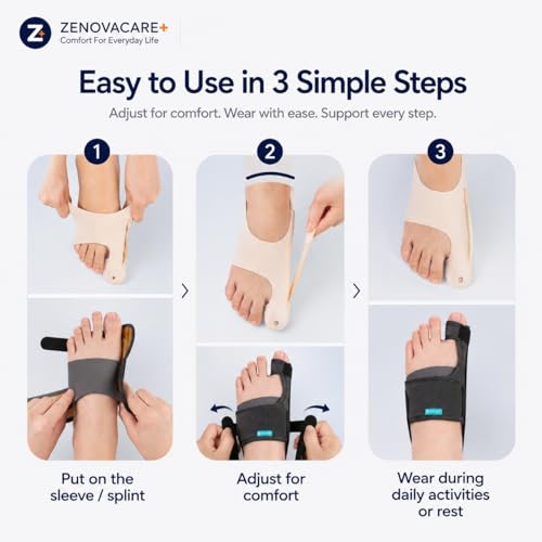 24-Hour Bunion Corrector Set – Day & Night Toe Alignment System, Soft Walking Sleeve + Night Splint for Sleeping, Big Toe Pain Relief & Gradual Support for Men & Women 2 Pairs(L) L