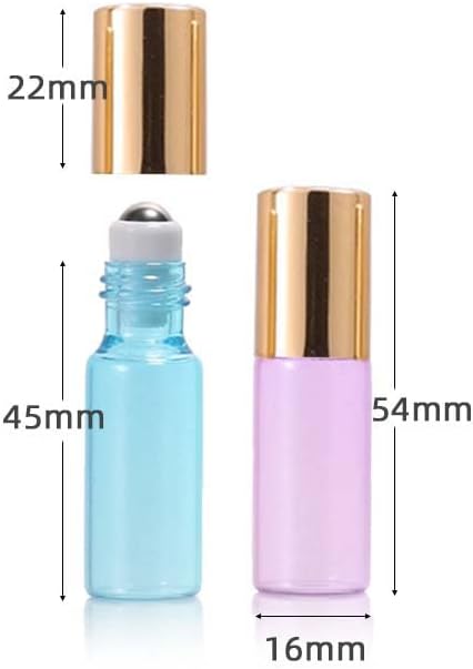 Pinkiou Roll-on Containers, Roll-on Bottles, Perfume/Essential Oils, Blackout Bottles, Refill Bottles, Essential Oils Bottles, Aroma Oils, Divided Oils, Travel, Portable, 5ml, Set of 6 - BeesActive Australia