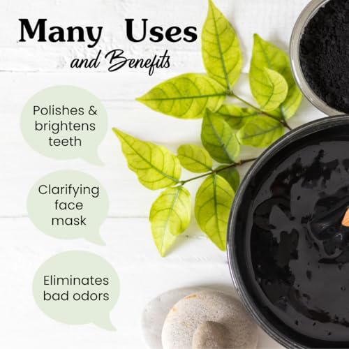 Glow Natural Teeth Whitening Kit – Activated Charcoal Tooth Powder + Bamboo Toothbrush + Copper Tongue Cleaner | Fluoride Free, Non-Peroxide Oral Care