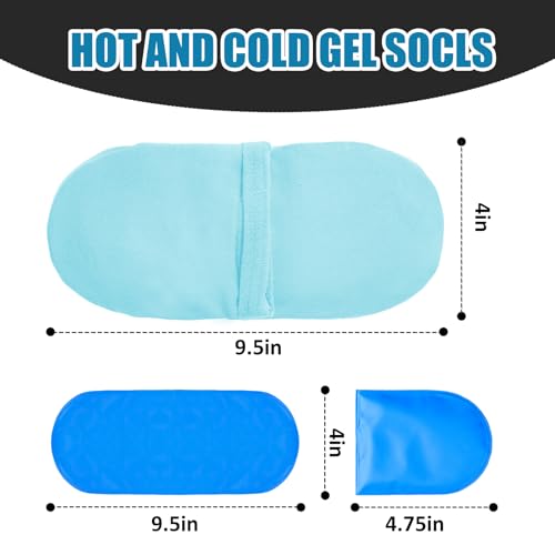 Reusable Cold Therapy Socks, Ice Pack for Feet Heels Injuries Swelling, Hot and Cold Therapy Socks for Plantar Fasciitis Neuropathy Chemotherapy Pain Relief for Foot Ankle (Green) Green