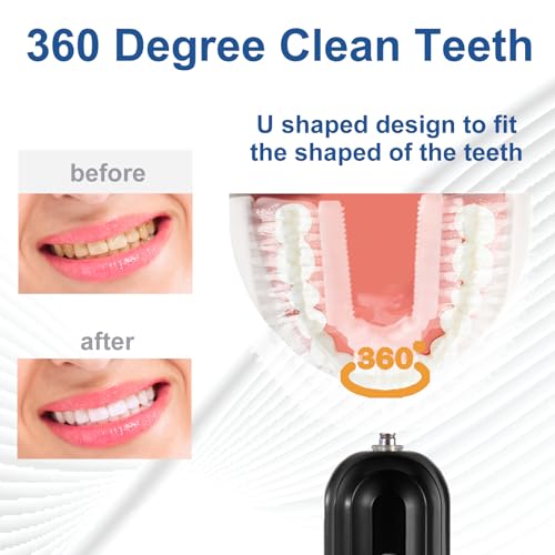 Ultrasonic U-Shaped Electric Toothbrush for Adults, 360° Full Mouth Clean