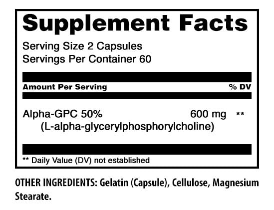 Amazing Formulas Alpha GPC Supplement | 600 Mg Per Serving | 120 Capsules | Non-GMO | Gluten Free | Made in USA 120 Count