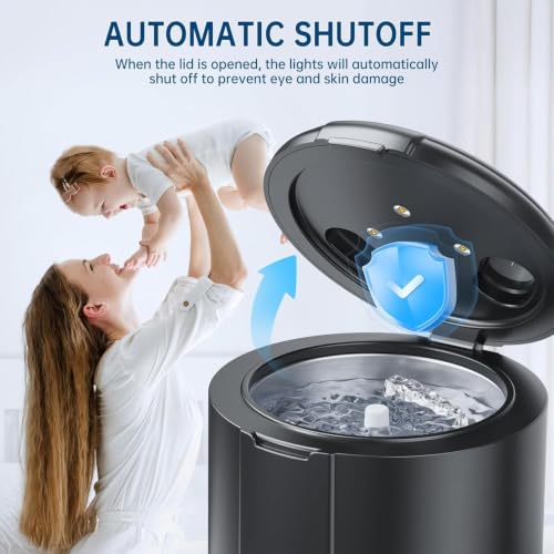 Ultrasonic Retainer Cleaner Machine, 45kHz Dental Cleaning Pod for Dentures, Aligners, Mouth Guards, Retainers, Toothbrush and Jewelry, 200ML Capacity Black