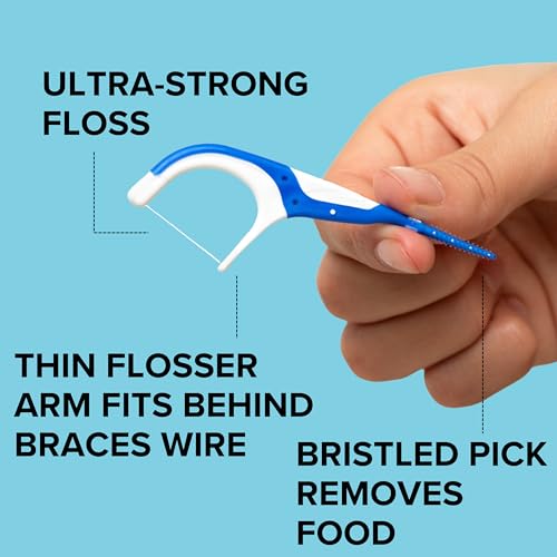 Dentemp Braces Flosser - Designed for Braces for an Easy & Effective Clean, Ultra Strong Floss - 40 Count (Pack of 4) - (Packaging May Vary) 40 Foot (Pack of 4)