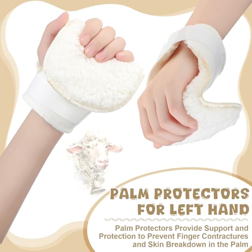 Nuanchu 4 Pcs Left Hand Palm Protectors Finger Contracture Guard Cushion