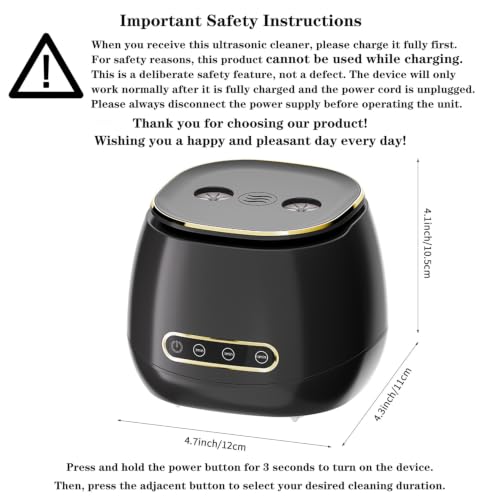 48kHz Ultrasonic Retainer Cleaner for Dentures and Aligners