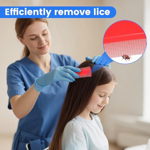 6 Pcs Lice Comb, 6 Color Detangling Fine Hair Combs for Lice Removal, Gentle Nit Fine Tooth Comb for Wet and Dry Hair, Safe for Pets and Human Use