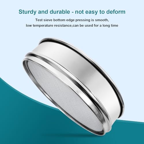 304 Stainless Steel Mesh Lab Sieve, 18 Mesh (1mm) Aperture Test Sieve, 7.9Inch(20cm) Diameter Economy Standard Analysis Sample Test Sieves for Industrial Laboratory Homes 18Mesh(1mm)/Ф7.9in