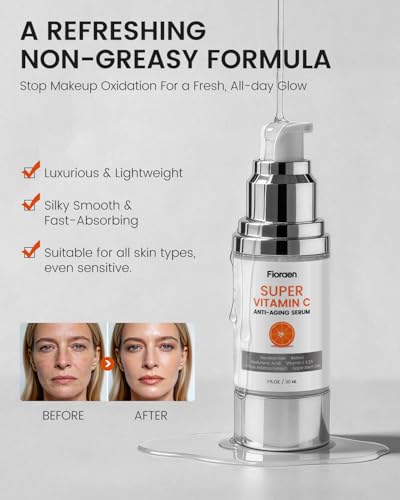 Super C Serum for Mature Skin – All-in-One Vitamin C Serum for Face with Retinol & Hyaluronic Acid for Women Over 60 & 70 – Anti-Aging Hydrating Serum for Wrinkles & Fine Lines 1.0 fl.oz. 1 Fl Oz (Pack of 1)