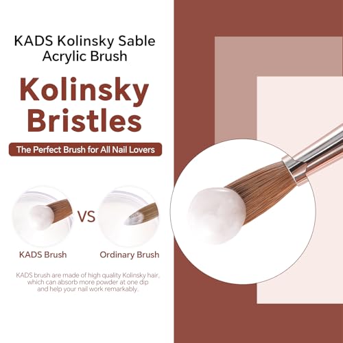KADS Acrylic Nail Brush with Penholder Nail Brush for Acrylic Application-Oval Shaped Powder Nail Design Tools for Professional Manicure DIY Home Salon (10#)