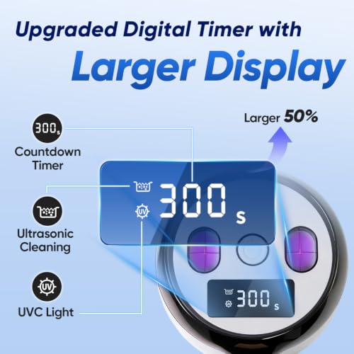 MySmile MS208 Ultrasonic Retainer Cleaner with UV Light & Digital Timer Small White